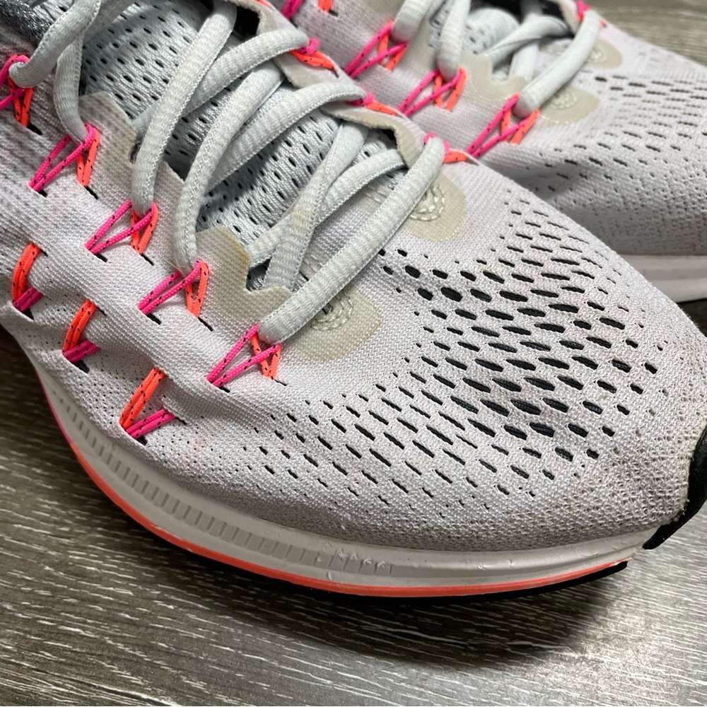Nike Air Zoom Pegasus 33 Womens Size 10 Gray Pink Running Shoes Sneakers - Picture 6 of 13